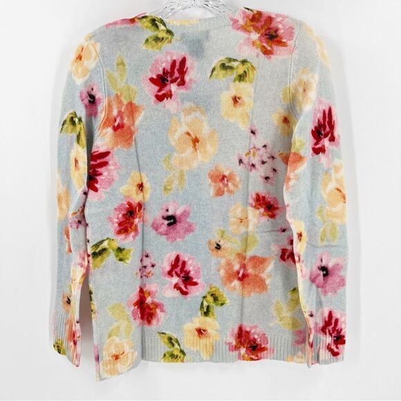 C By Bloomingdale’s Cashmere Floral Sweater - Picture 2 of 4